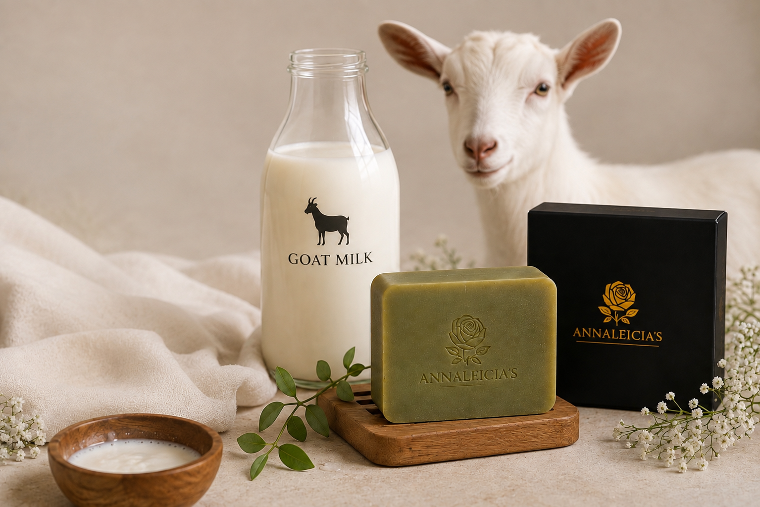 Aloe Natural Goat Milk Bar Soap – Moisturizing Face & Body Cleanser